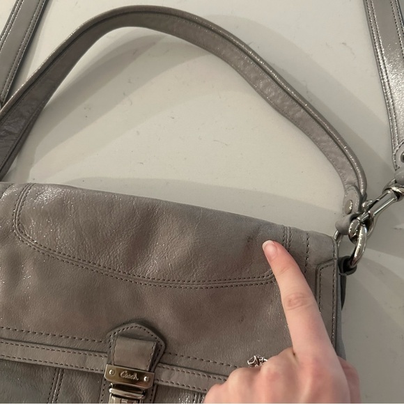 Coach Signature Metallic Layla Leather Crossbody Bag - Picture 9 of 14
